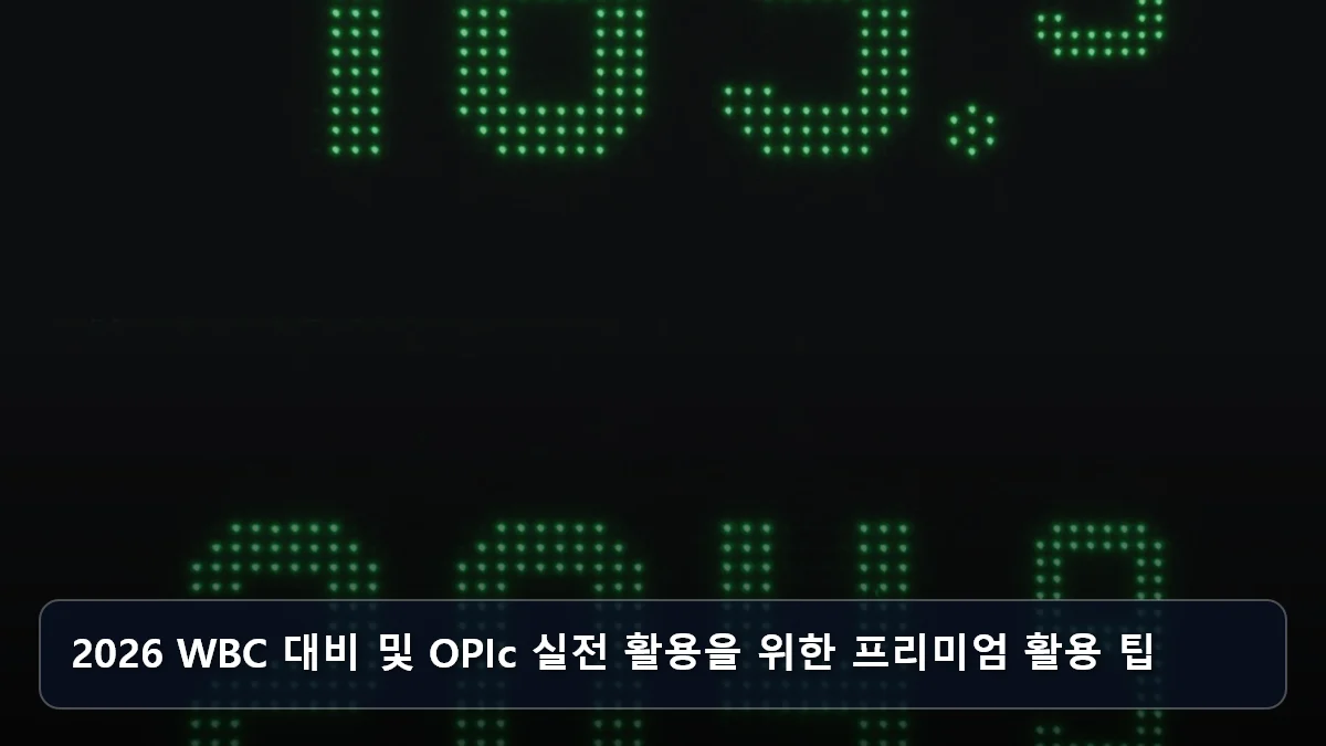 2026 WBC 대비 및 OPIc 실전 활용을 위한 프리미엄 활용 팁 관련 이미지