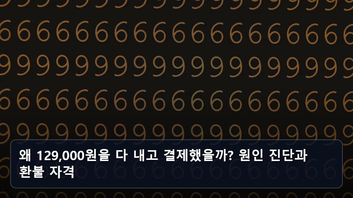 왜 129,000원을 다 내고 결제했을까? 원인 진단과 환불 자격 관련 이미지