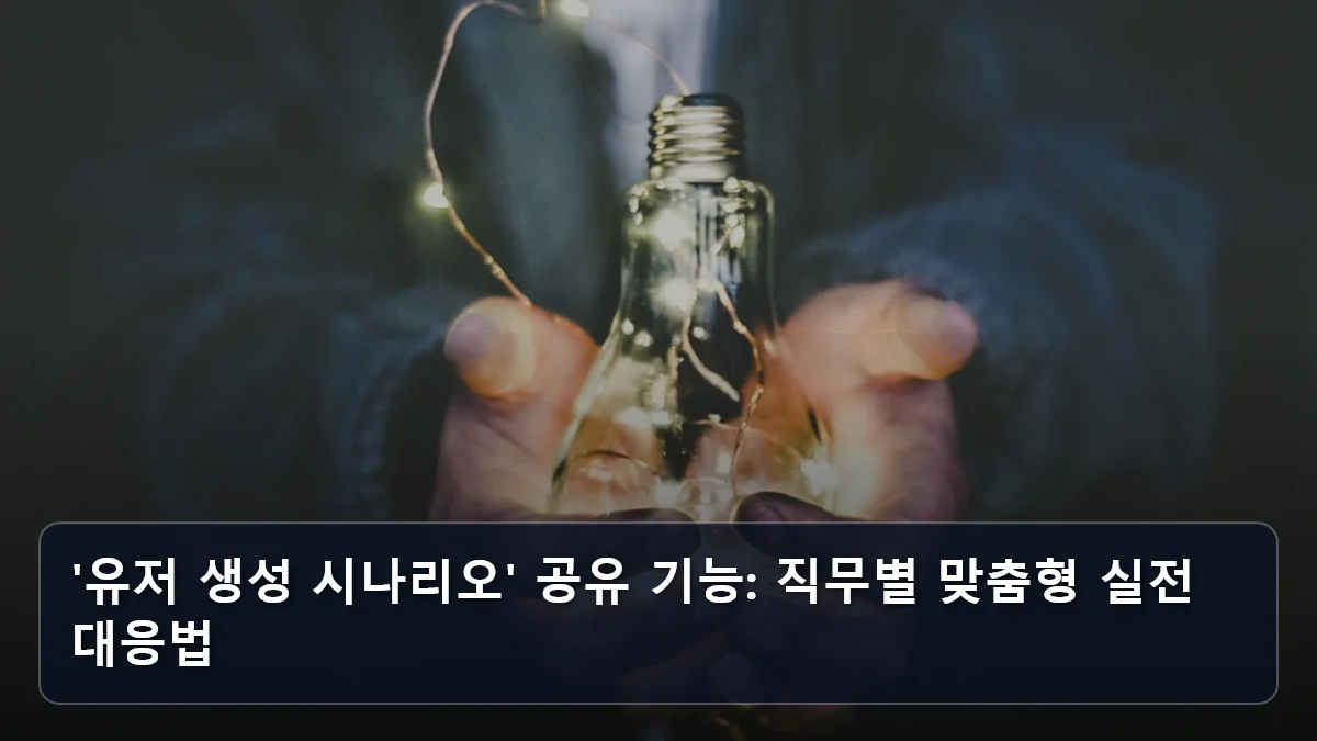 '유저 생성 시나리오' 공유 기능: 직무별 맞춤형 실전 대응법 관련 이미지