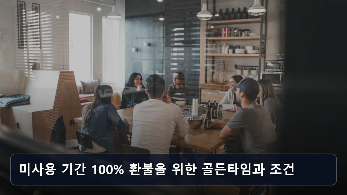 미사용 기간 100% 환불을 위한 골든타임과 조건 관련 이미지