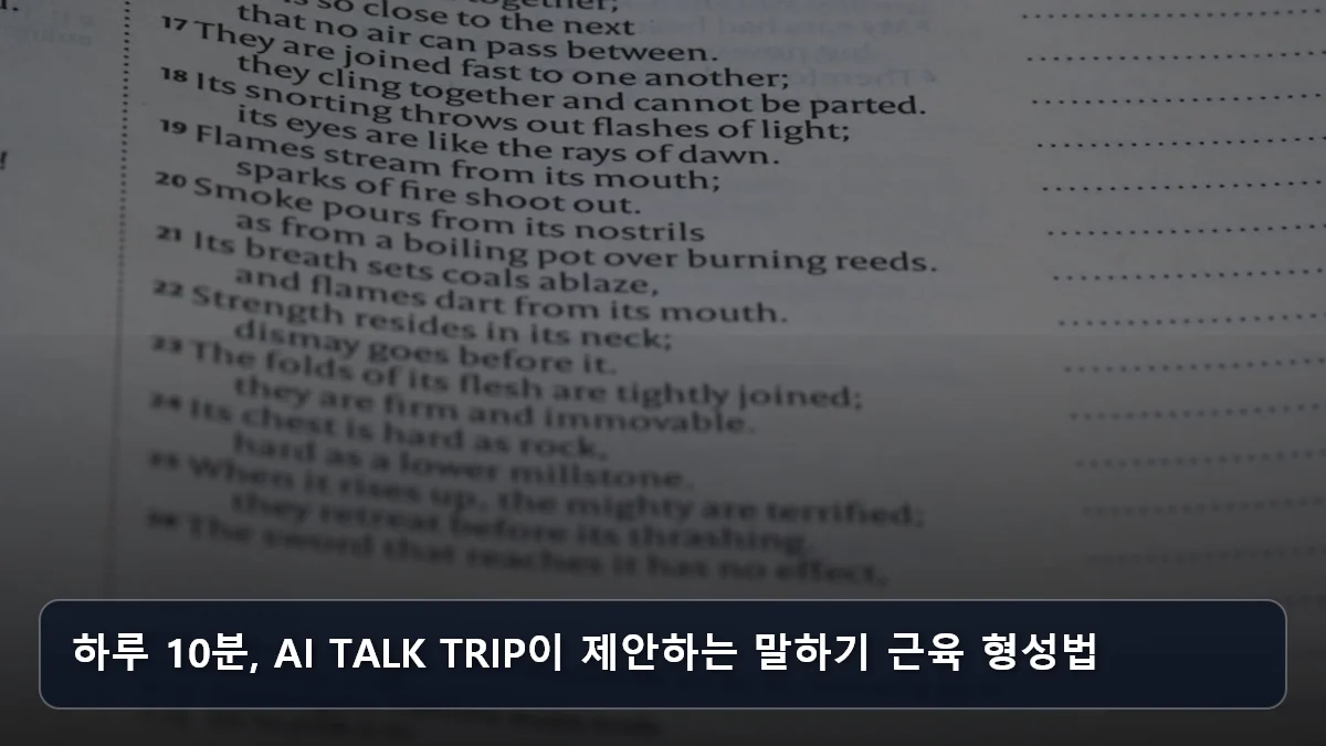 하루 10분, AI TALK TRIP이 제안하는 말하기 근육 형성법 관련 이미지