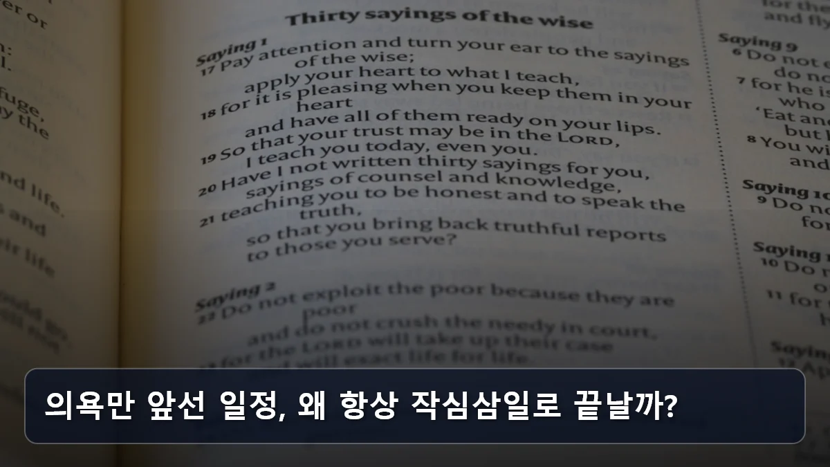 의욕만 앞선 일정, 왜 항상 작심삼일로 끝날까? 관련 이미지