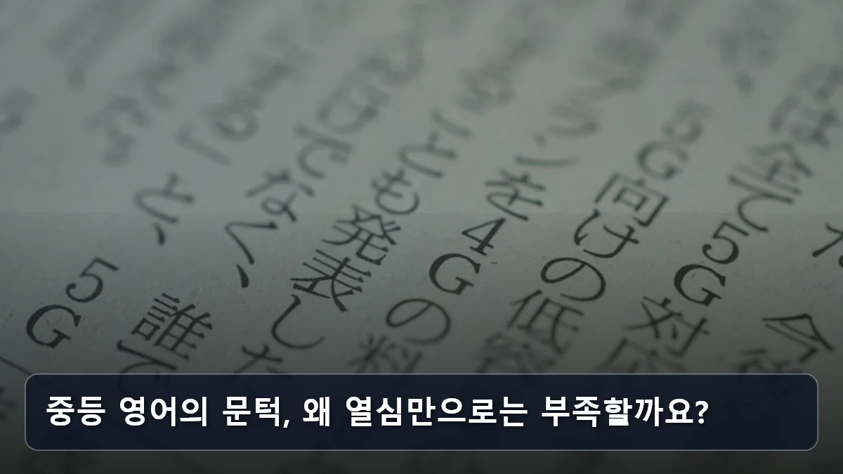 중등 영어의 문턱, 왜 열심만으로는 부족할까요? 관련 이미지