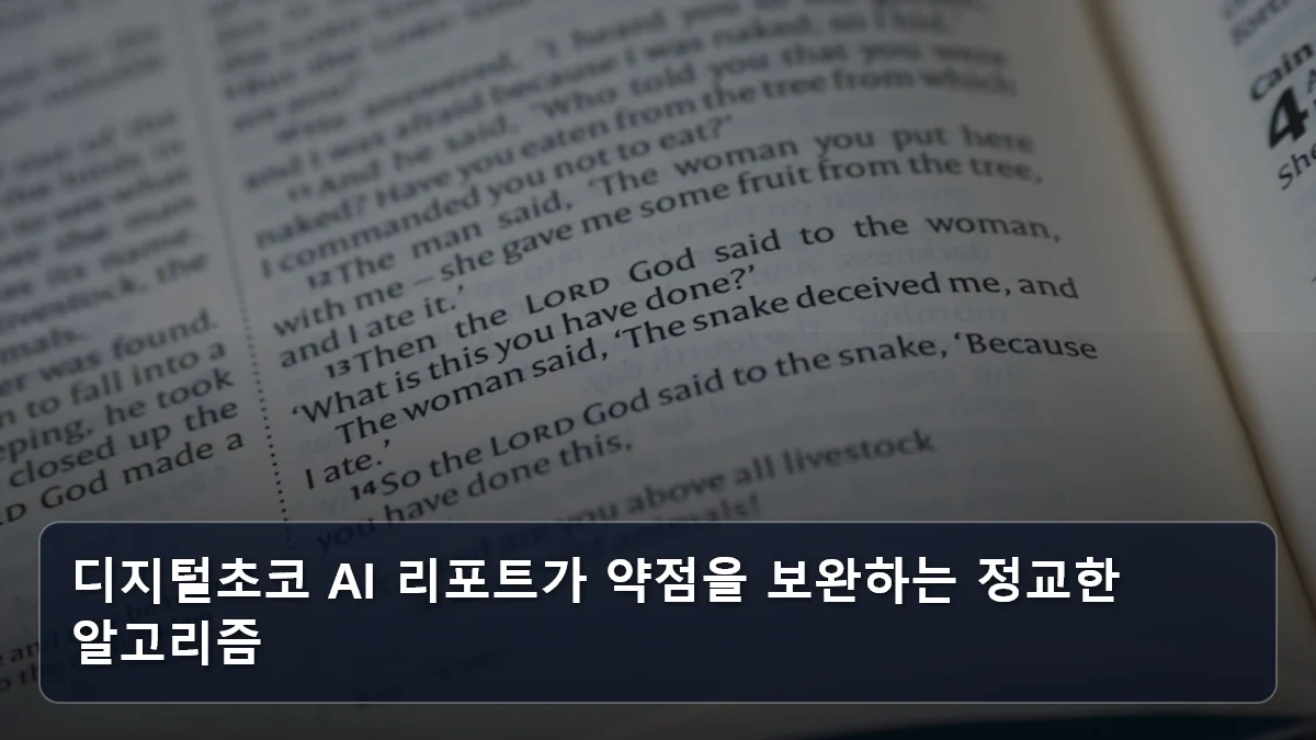 디지털초코 AI 리포트가 약점을 보완하는 정교한 알고리즘 관련 이미지