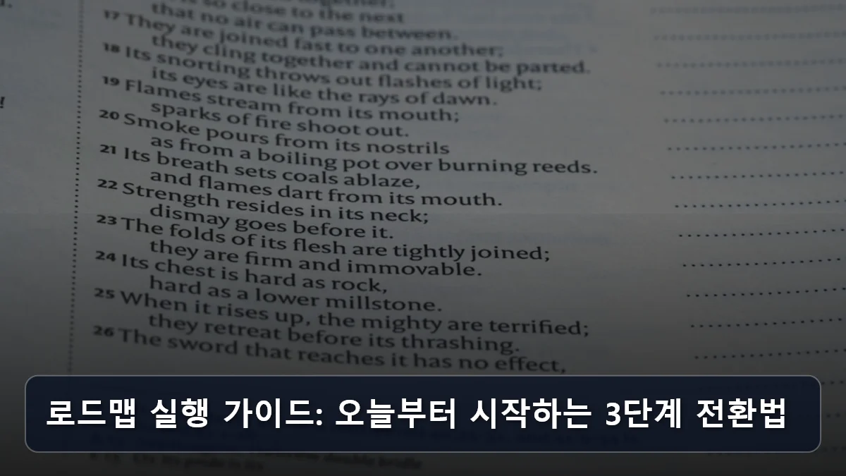 로드맵 실행 가이드: 오늘부터 시작하는 3단계 전환법 관련 이미지