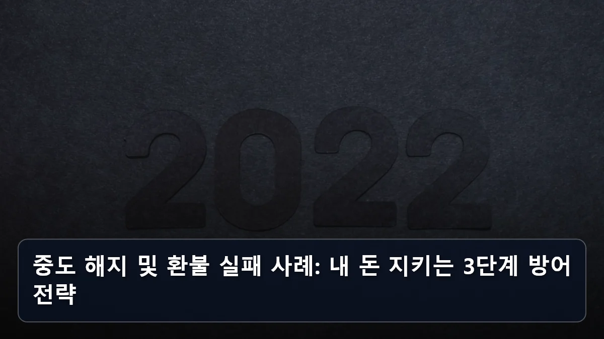 중도 해지 및 환불 실패 사례: 내 돈 지키는 3단계 방어 전략 관련 이미지