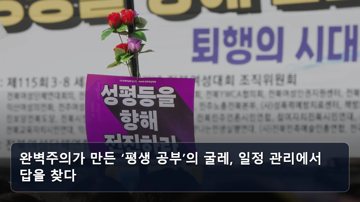 완벽주의가 만든 ‘평생 공부’의 굴레, 일정 관리에서 답을 찾다 관련 이미지