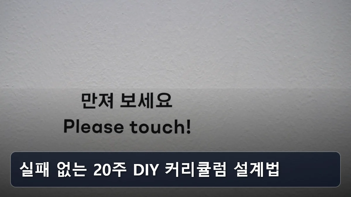 실패 없는 20주 DIY 커리큘럼 설계법 관련 이미지