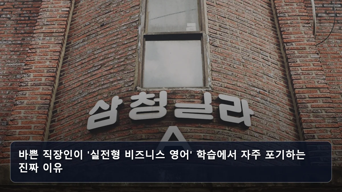 바쁜 직장인이 '실전형 비즈니스 영어' 학습에서 자주 포기하는 진짜 이유 관련 이미지