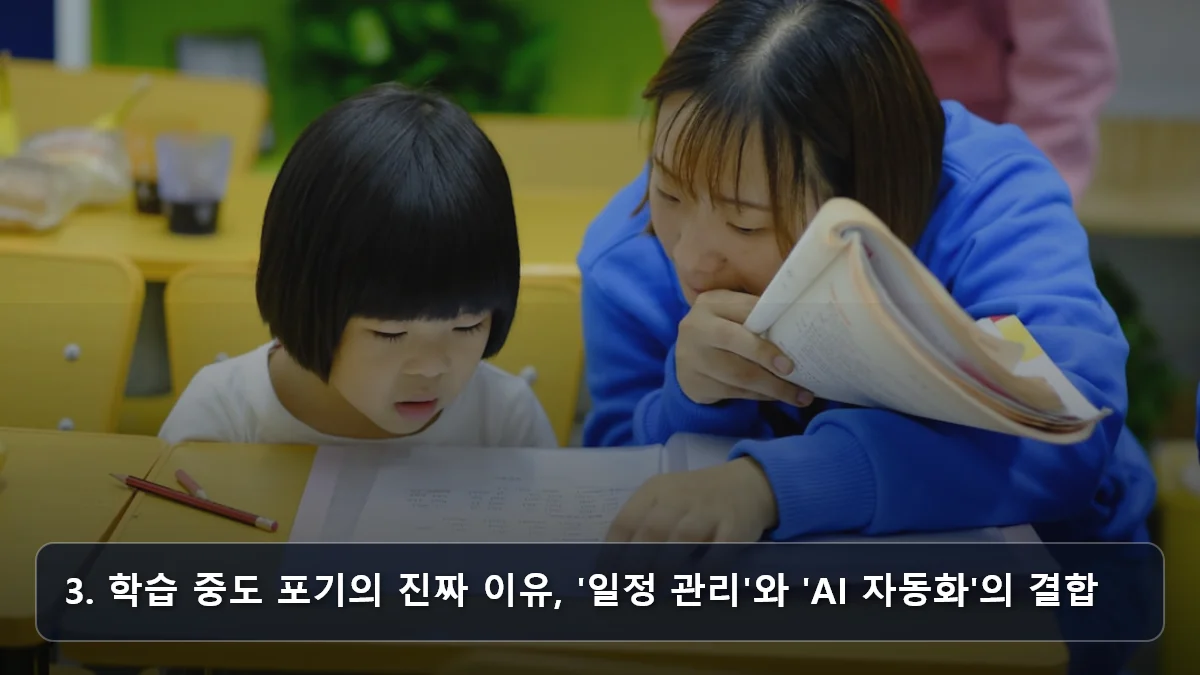 3. 학습 중도 포기의 진짜 이유, '일정 관리'와 'AI 자동화'의 결합 관련 이미지
